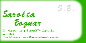 sarolta bognar business card